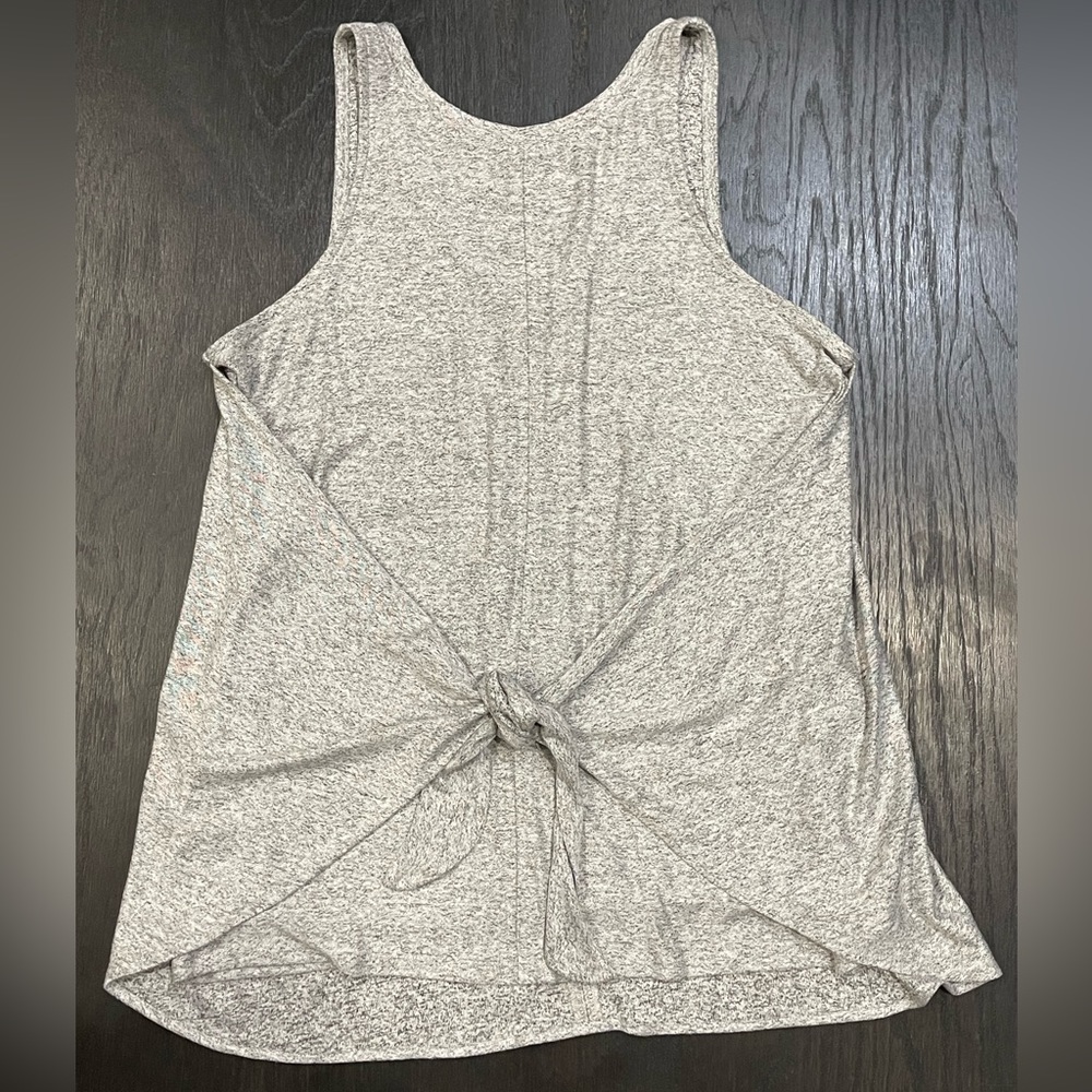 New Lou & Grey Heather Gray Tank Top Tie Front Medium